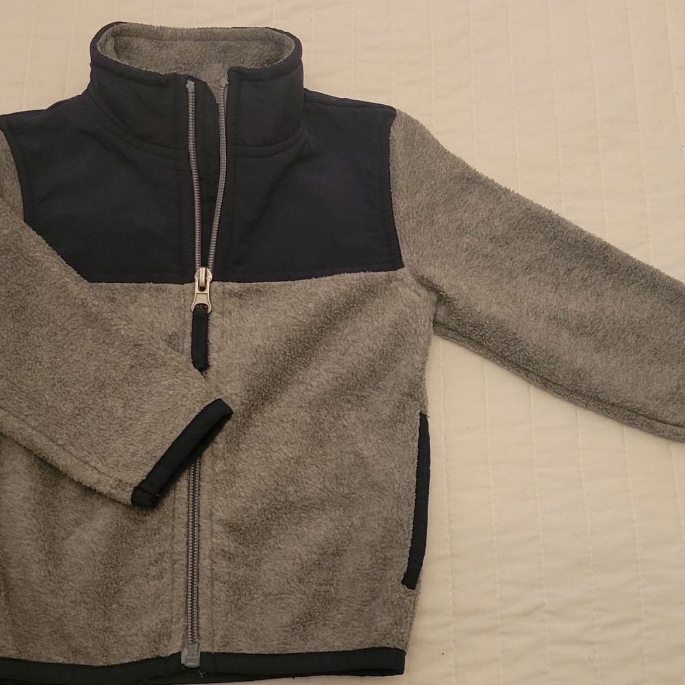 Cozy Gray and Navy Fleece Jacket